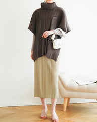 Luxury Pleated Short Sleeve Top