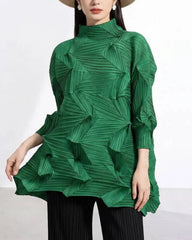 Origami Plissé Tunic Top