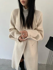 Luxury Wool-Blend Long Coat