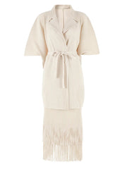 2-Piece Fringe Plissé Skirt Set