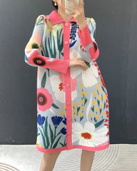 Luxury Pleated Tunic Dress