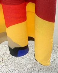 Geometric Plissé Colorblock Dress