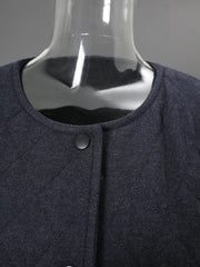 Quilted Collarless Jacket & Scarf