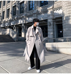 Luxe Men's Japanese Oversized Trench Coat