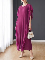 Luxury Plissé Ruffle Kaftan Dress