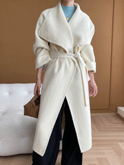 Luxury Wool-Blend Open Coat