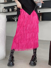 Luxury Fringe Midi Skirt