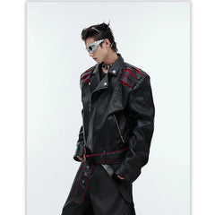 Men's Black Vortex Rider Faux Leather Jacket