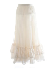 Luxury Pleated Tulle Maxi Skirt
