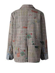 Oversized Modern Plaid Art Blazer