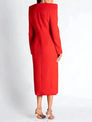 Luxury High Collar Slit Dress