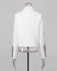 Luxury Pearl Cropped Blazer