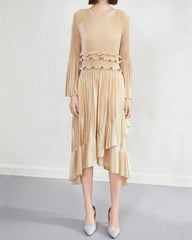 Luxury Ruffle Pleated Dress