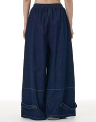 Luxury Denim Wide-Leg Pants