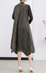 Luxury Metallic Pleats Dress