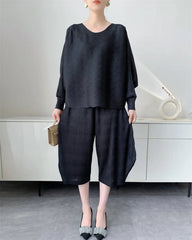 Flowing Plissé Tunic & Pants Set