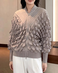Lightweight 3D Bubble Plissé Jacket