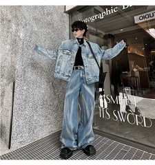 Men's Luxury Streetwear Denim Jacket + FREE Jeans Set