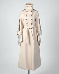 Asymmetrical Ruffle Trench Coat