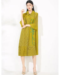 Luxury Pleated Shirt Dress