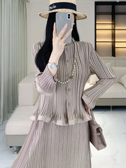 Luxury Pleats 2-Piece Dress Set