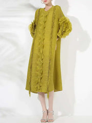 Textured Modern Pleated Dress