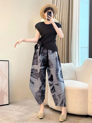 Luxe Plissé Pleat Harem Pants