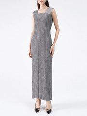 Plissé Pleated Midi Dress & Shawl