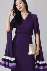 Luxury Pleats Dress & Shawl Set