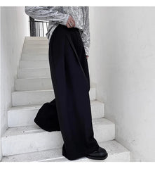 Men's Pleated Wide Baggy Pants | Luxury Streetwear