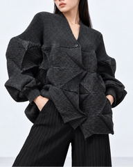 Unique Sculptural Pleated Jacket