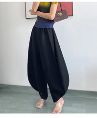 Luxury High-Waisted Pleated Gaucho Pants