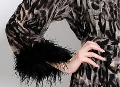 Luxury Animal Print Pleated Dress
