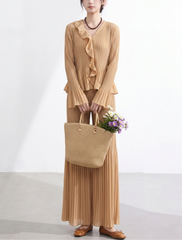 Luxury Plisse Palazzo Trousers Set