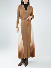 Truly Pleated Long Cardigan in Ombre