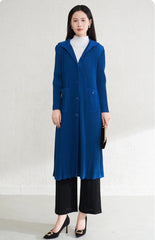 Luxury Hooded Pleated Coat