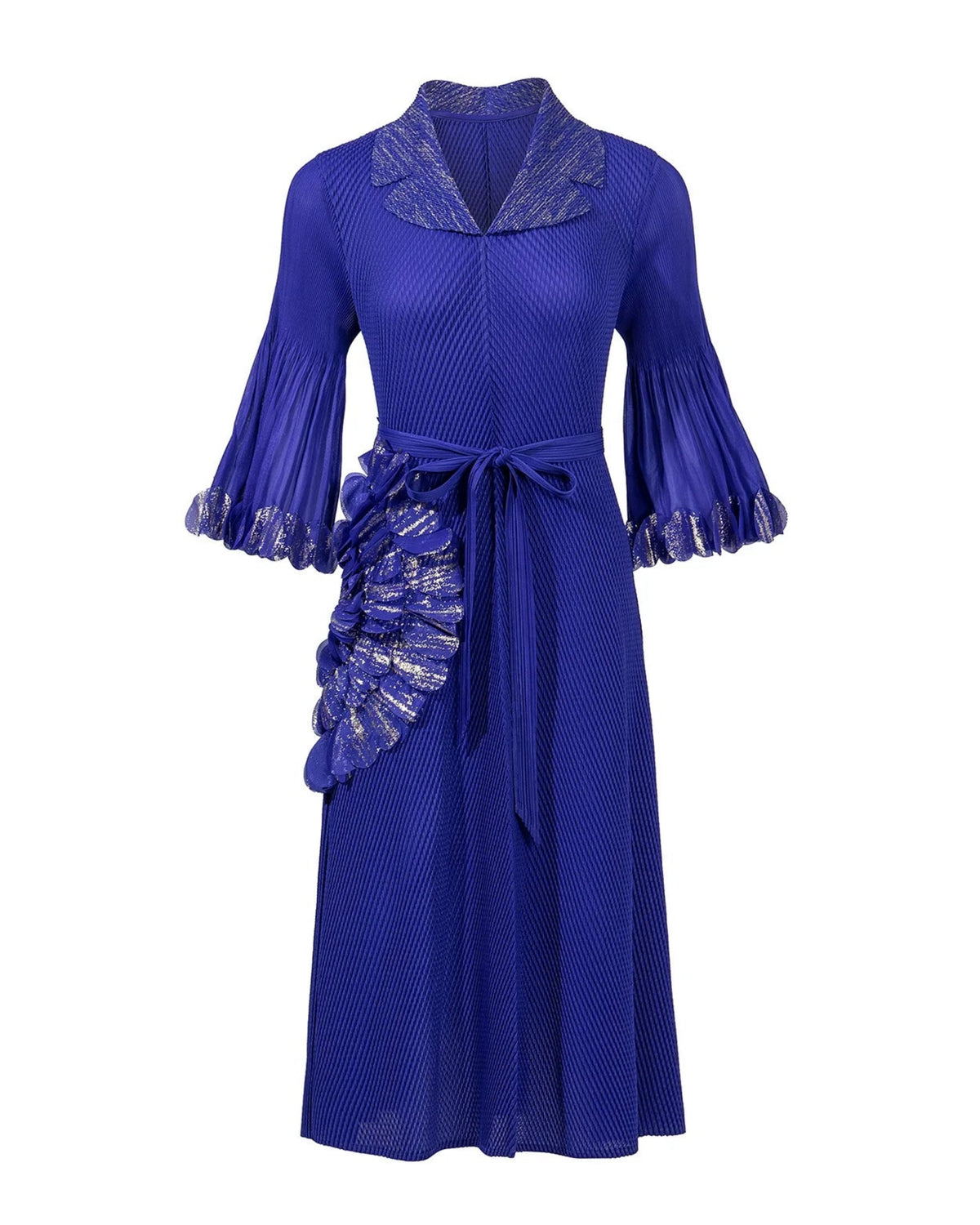 Elegant Floral Pleated Dress