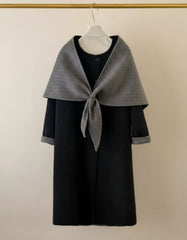 Wool-Blend Coat with Detachable Scarf