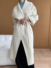 Luxury Wool-Blend Open Coat