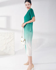 Travel Plissé Ombre Dress