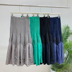 Elegant Pleated Two-Tone Skirt
