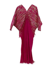 Luxury Pleated Tassel V-Neck Dress