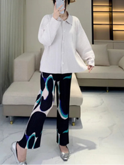 Designer Plissé Trousers