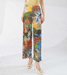 Travel Plissé Wide-Leg Pants