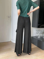 Fluid Pleated Wide-Leg Trousers
