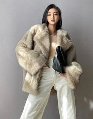 Women's Cozy Oversized Faux Fur Coat | Elegant Outerwear