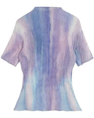 Luxury Plisse Mock Neck Top