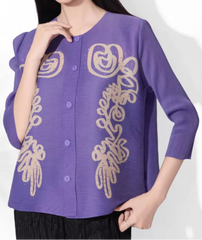 Luxury Pleated 3/4 Sleeve Blouse