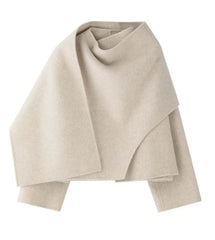 Wool-Blend Draped Cape Coat