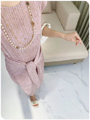 Truly Pleated Cardigan & Dress Set